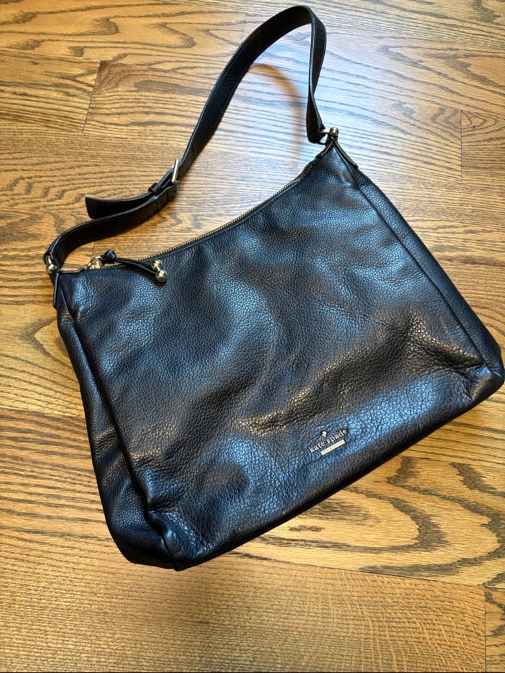kate spade Charles Street Haven Black Pebbled Leather Shoulder Bag